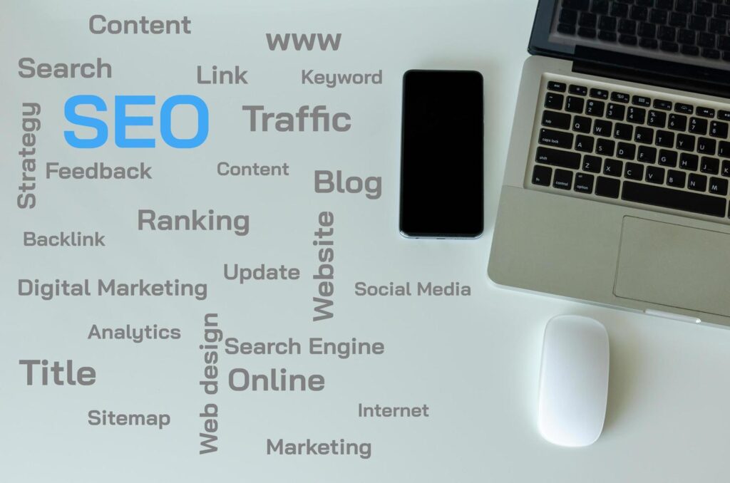 SEO keyword research tools and analysis chart.