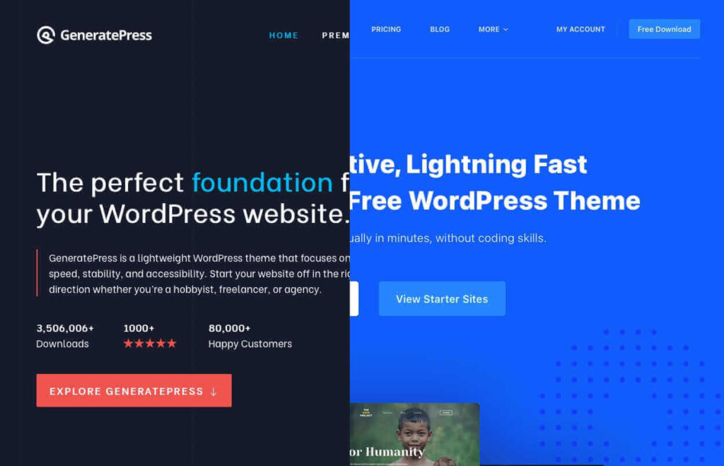 best wordpress themes for bloggers GeneratePress design