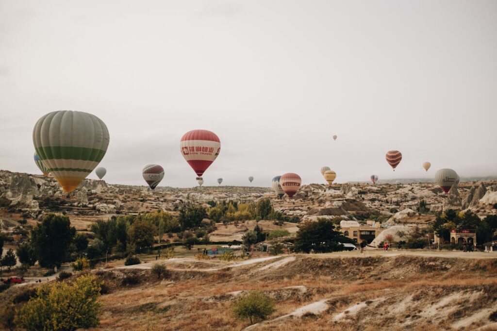 cappadocia hot air balloons turkey sunrise landscape
