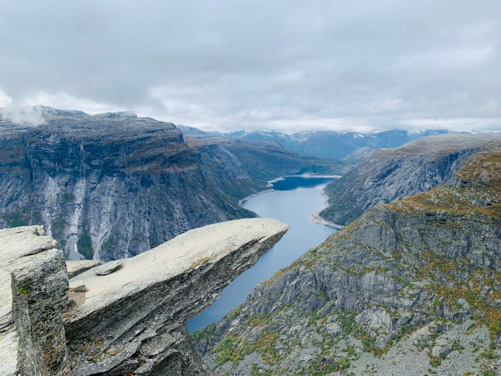 trolltunga norway cliff viewpoint fjord landscape